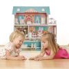 Modern Wooden Dollhouse for Kids, Birthday Presents for Toddler 3+