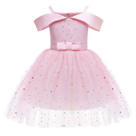Baby Girl Frozen Elsa Princess Dress Birthday Tutu Formal Western Style Dress (Color: Pink, Size/Age: 100 (2-3Y))