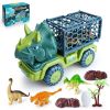 Large Dinosaur Inertia Transport Toy Car Children's Truck Christmas Birthday Gift; Dinosaur Play Set For Boys And Girls