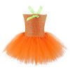 Children's Halloween Pumpkin Tutu Dress With 3-Pieces Jewelry